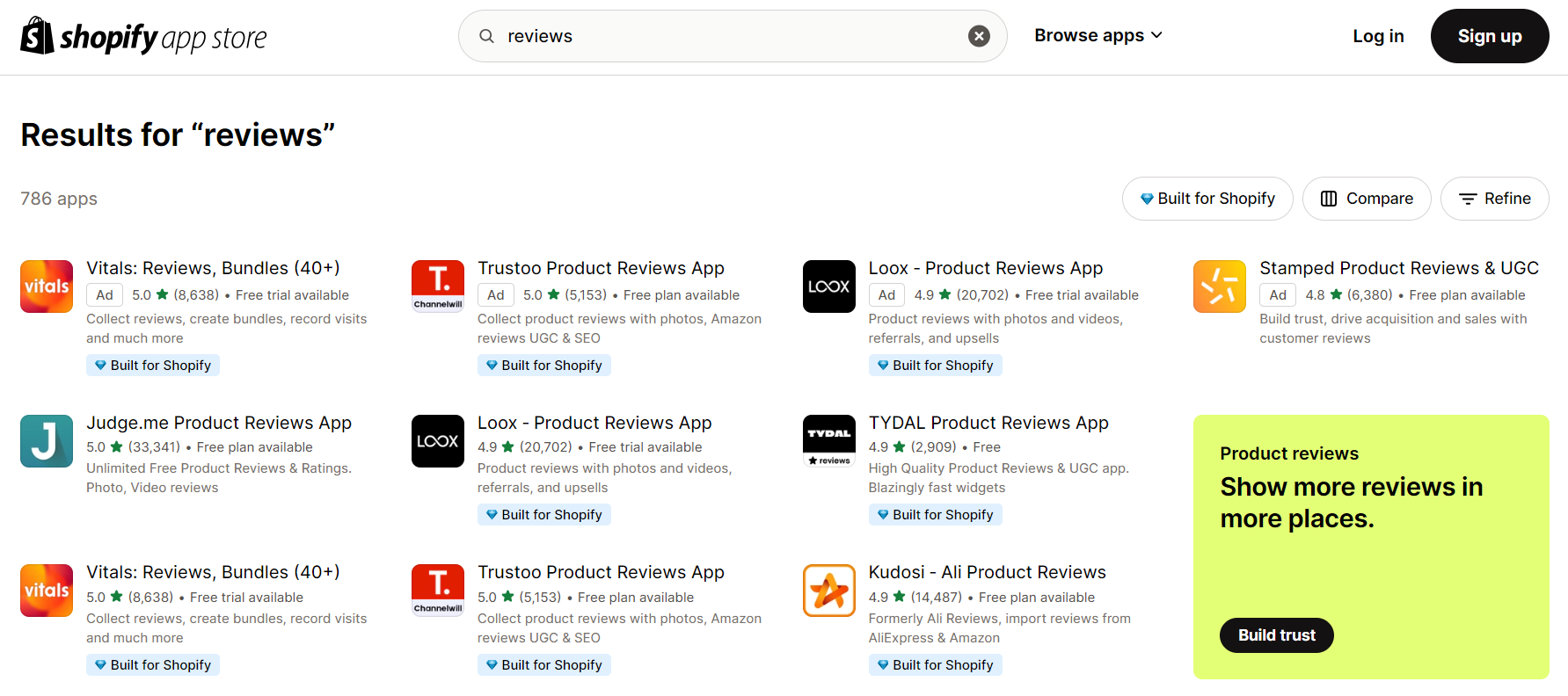 shopify app store