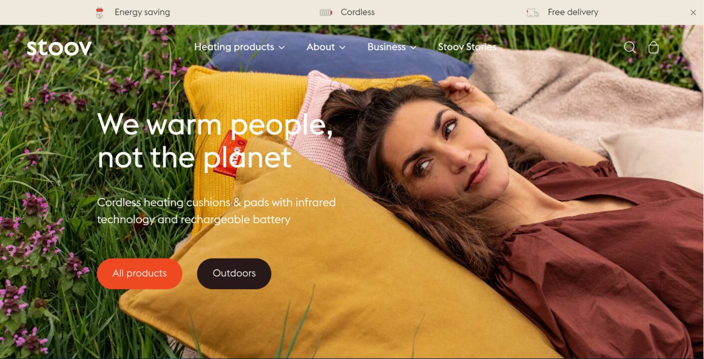 Shopify landing page example by Stoov
