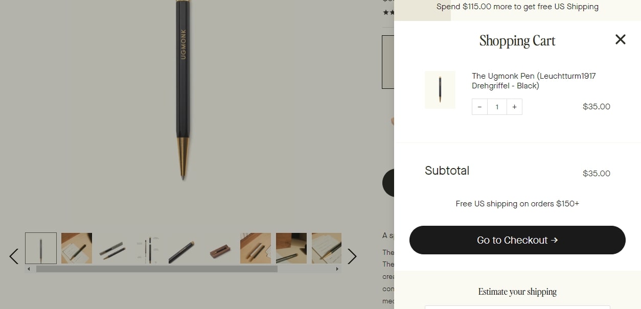 Ugmonk — Give shipping estimates