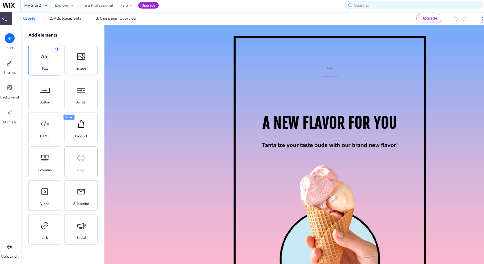 wix email builder