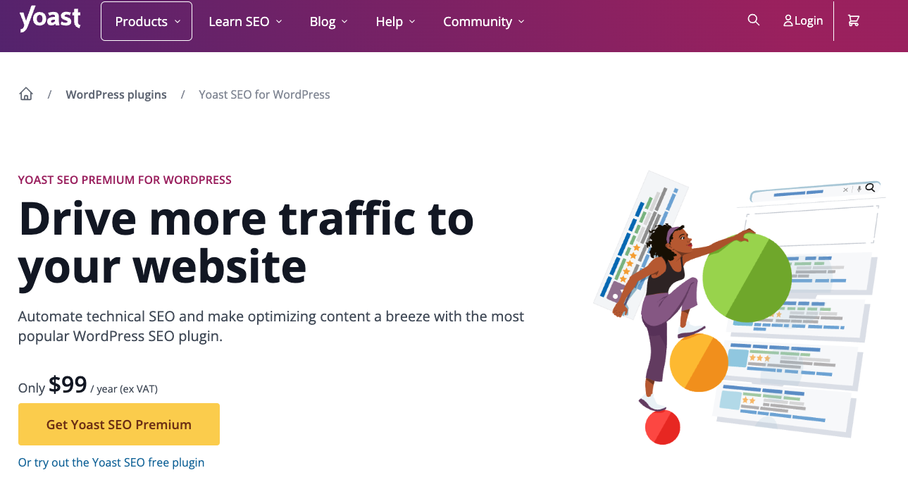Yoast SEO homepage