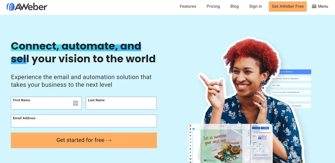 AWeber homepage