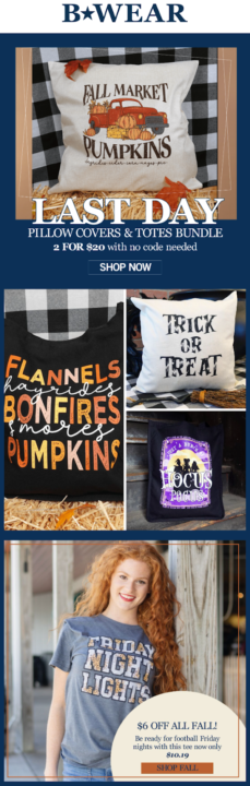 Use marketing emails by B-Wear