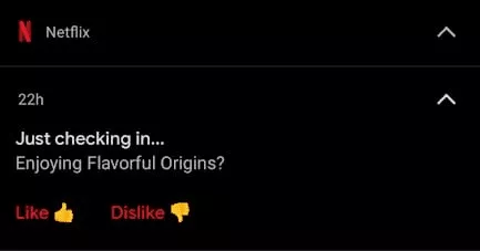User feedback poll by Netflix