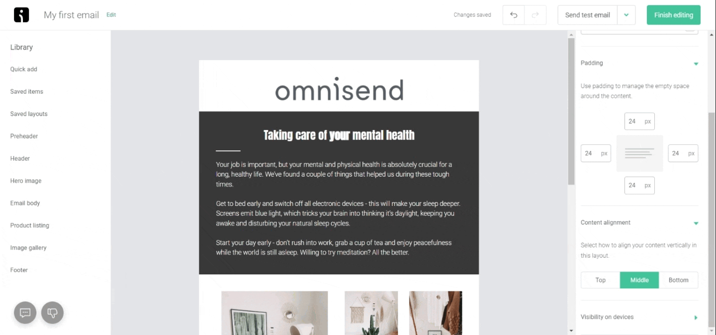 Omnisend campaign builder