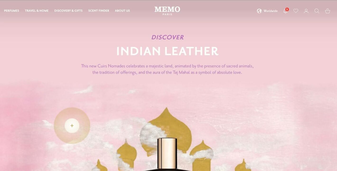 Shopify landing page example by Memo Paris