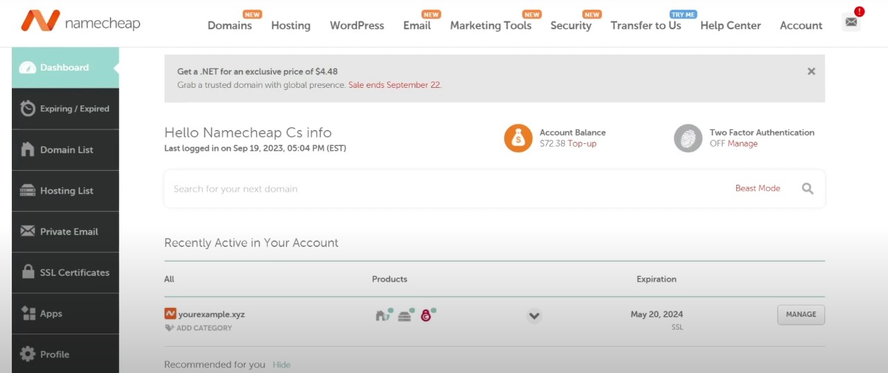 best WordPress hosting providers: namecheap
