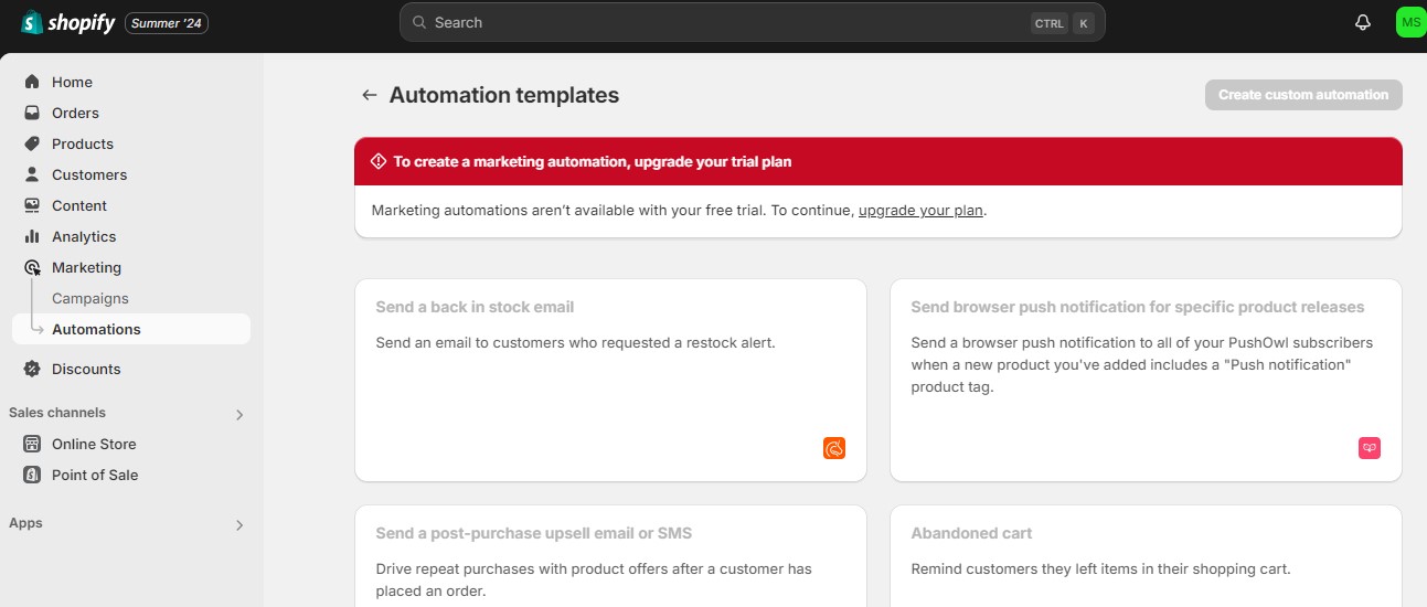 Shopify's functionality