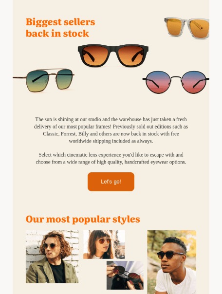 back-in-stock email by tens