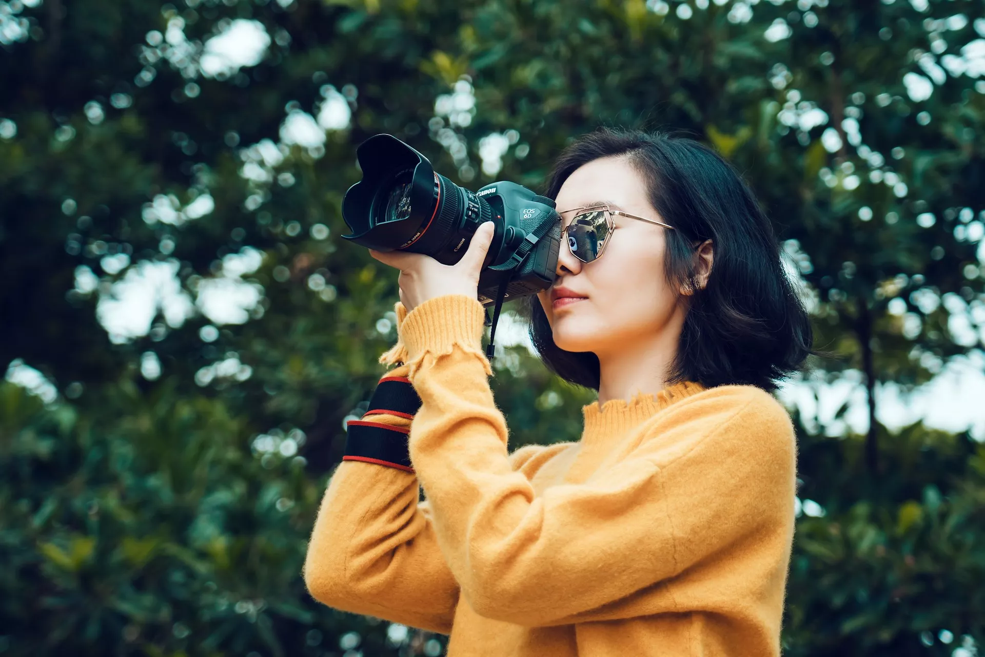 woman taking photo