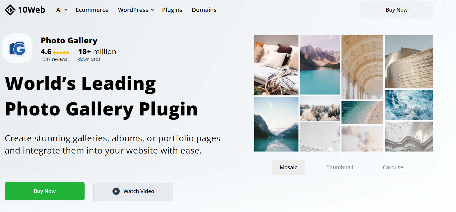 Photo Gallery by 10Web homepage