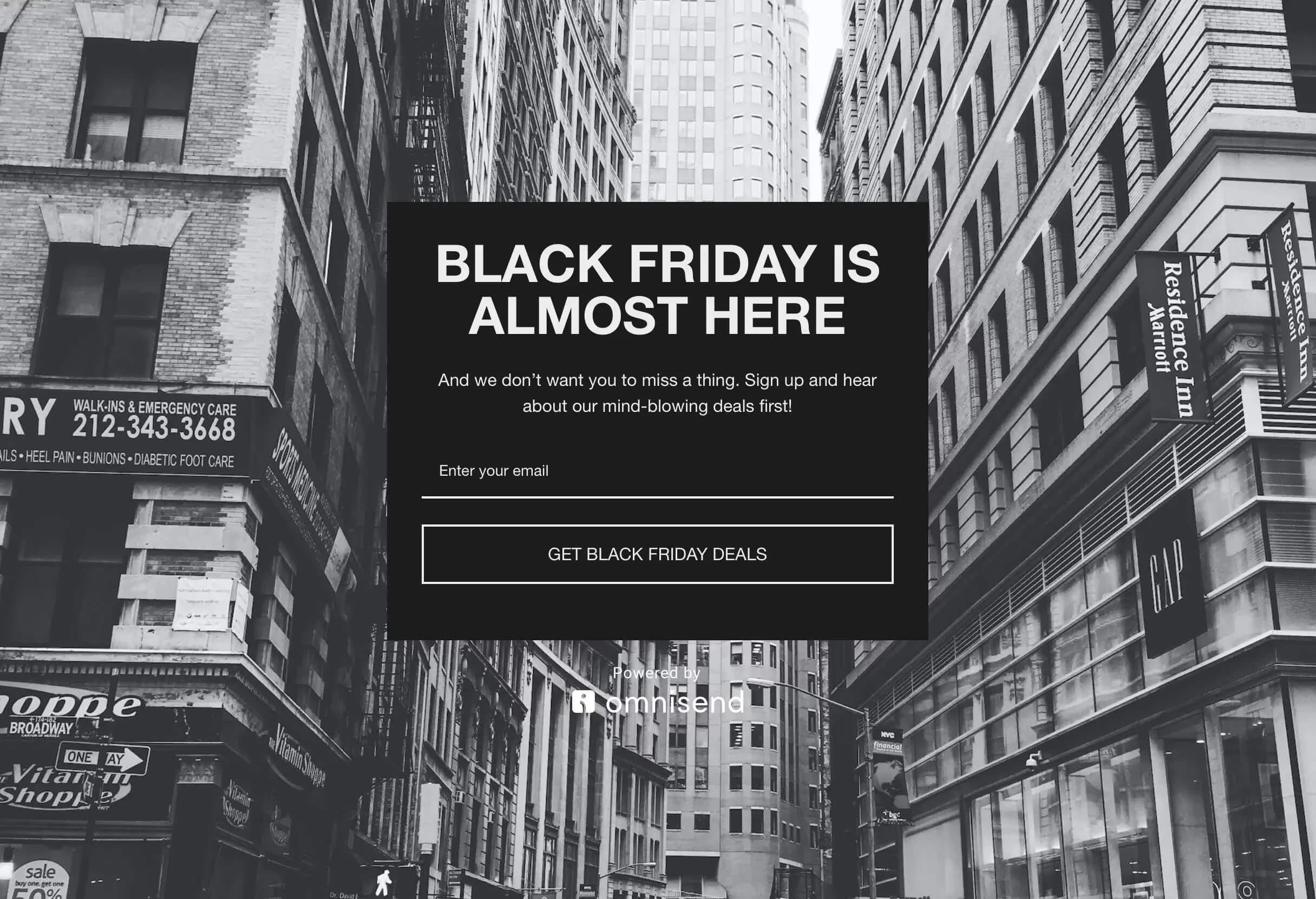 list building page template from Omnisend