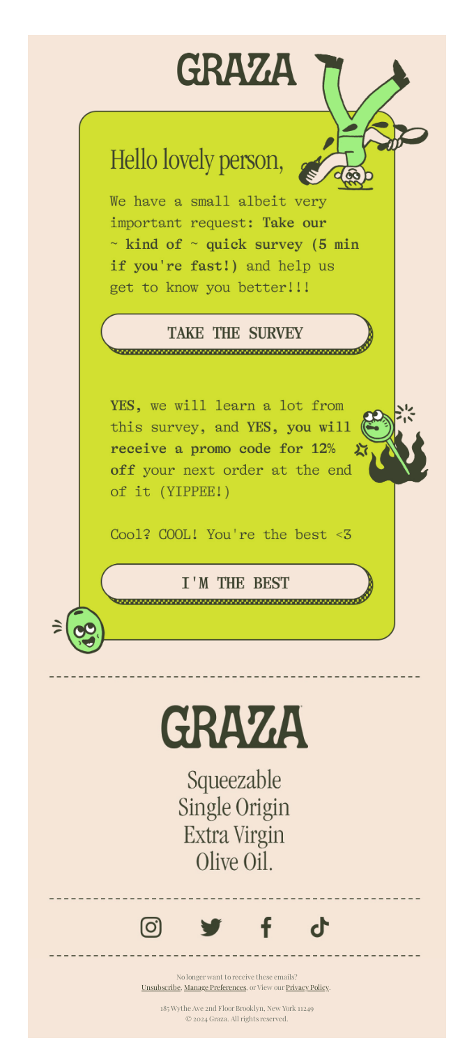 Feedback email: Graza