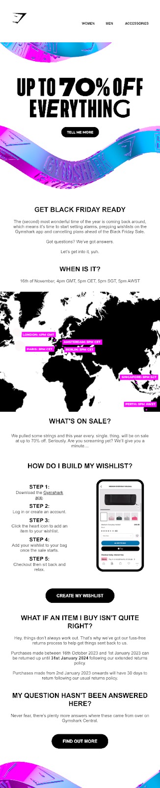 gymshark black friday email