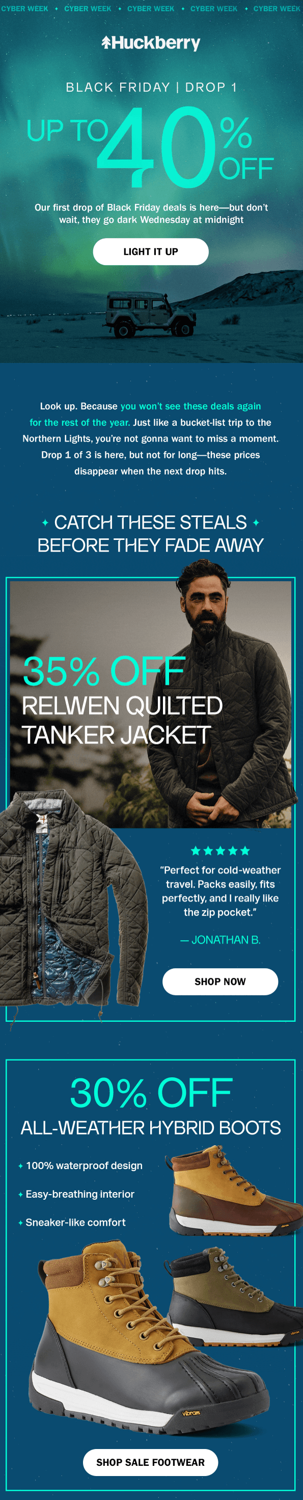 huckberry black friday email