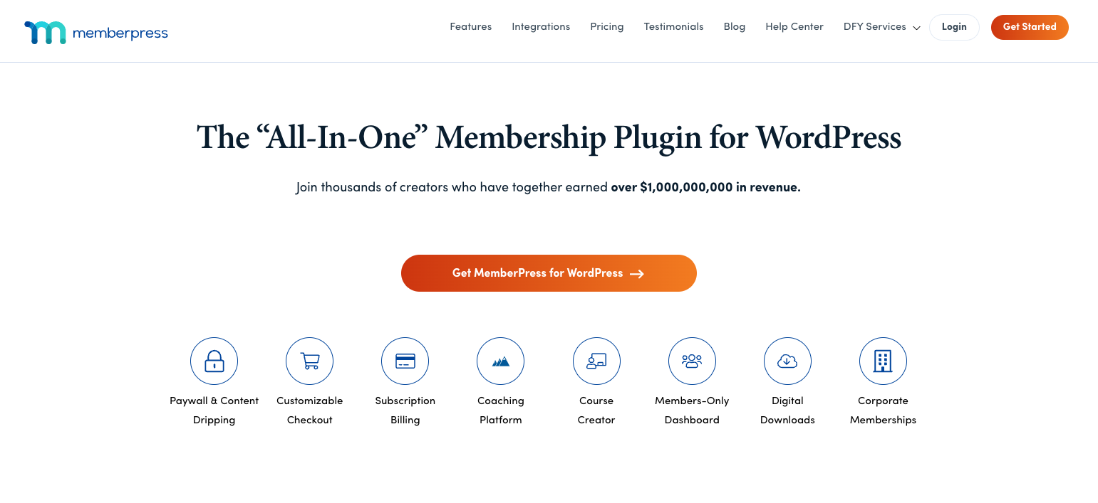 MemberPress homepage