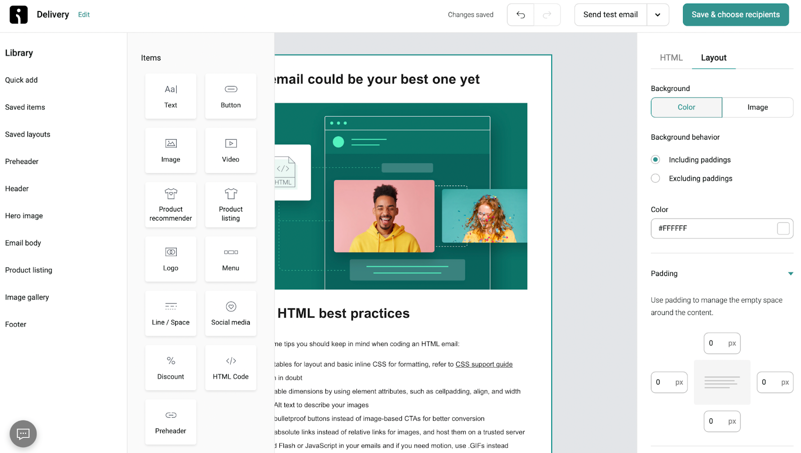 Omnisend email builder