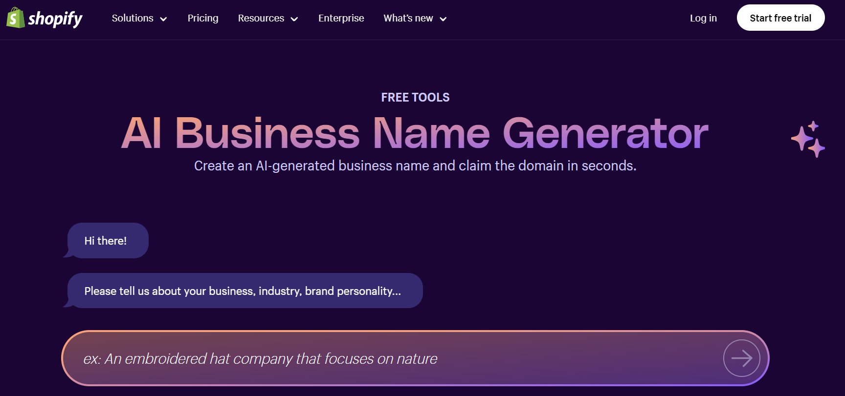 Shopify AI business name generator
