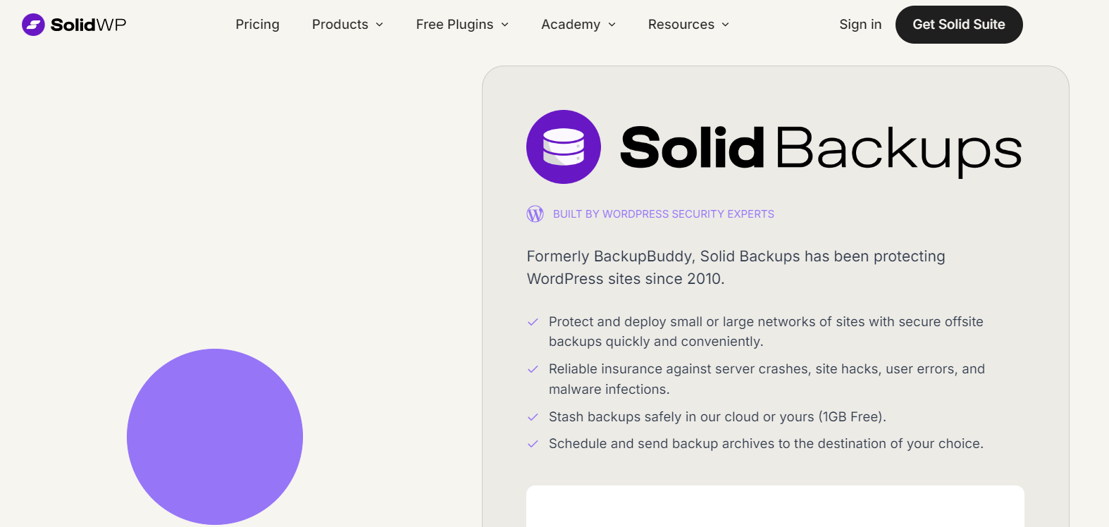 SolidWP backups