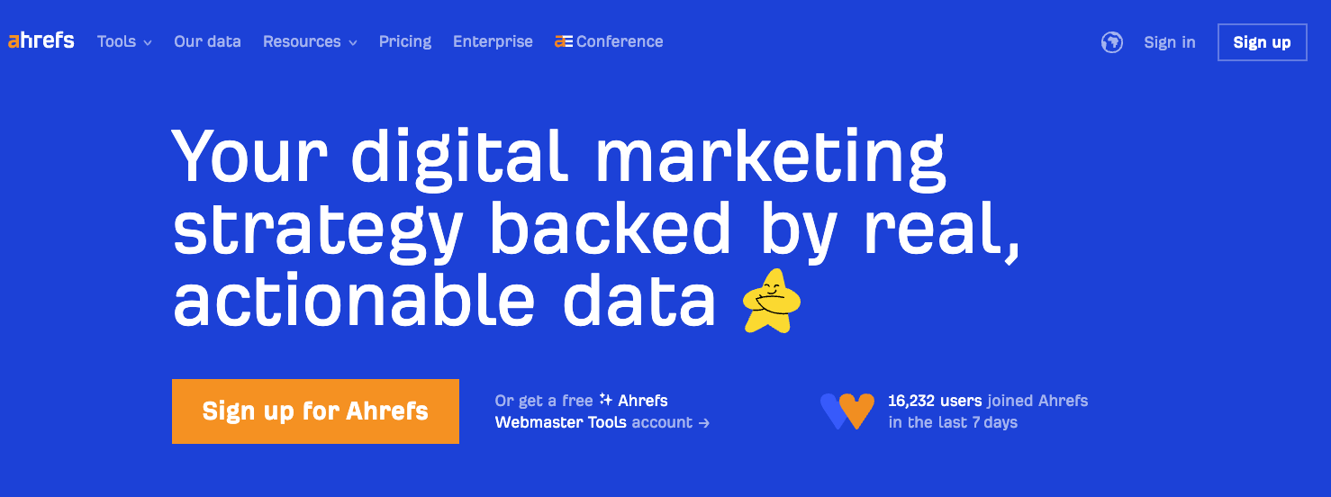 ahrefs homepage
