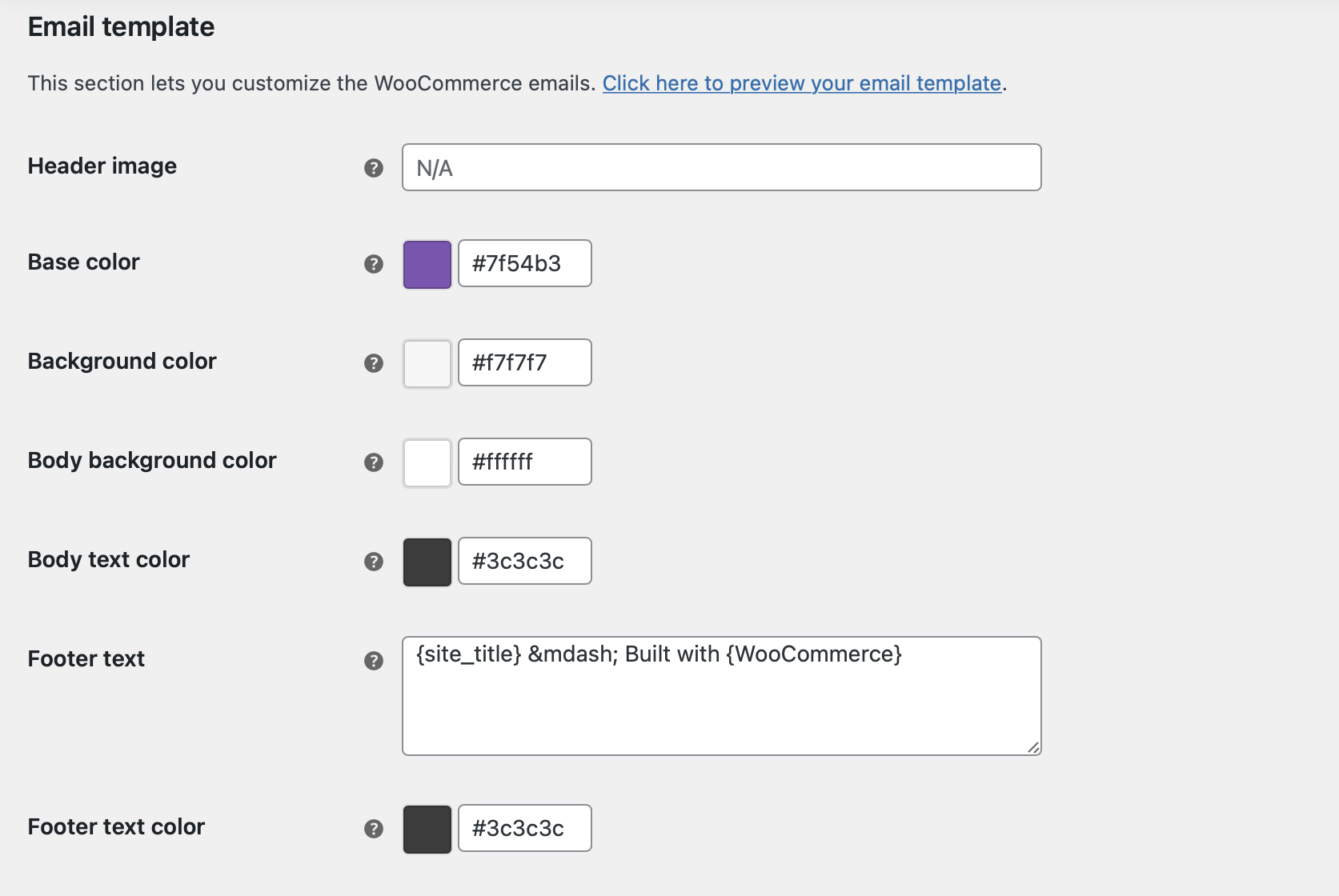 How to test woocommerce emails: email template