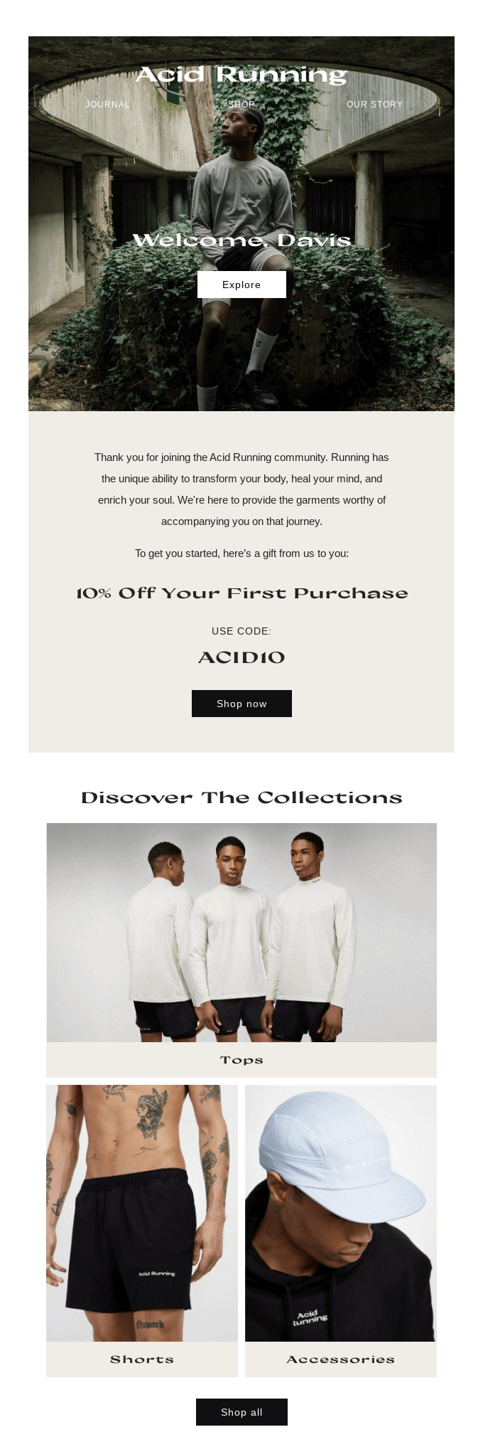Fitness Email Marketing: Acid Running