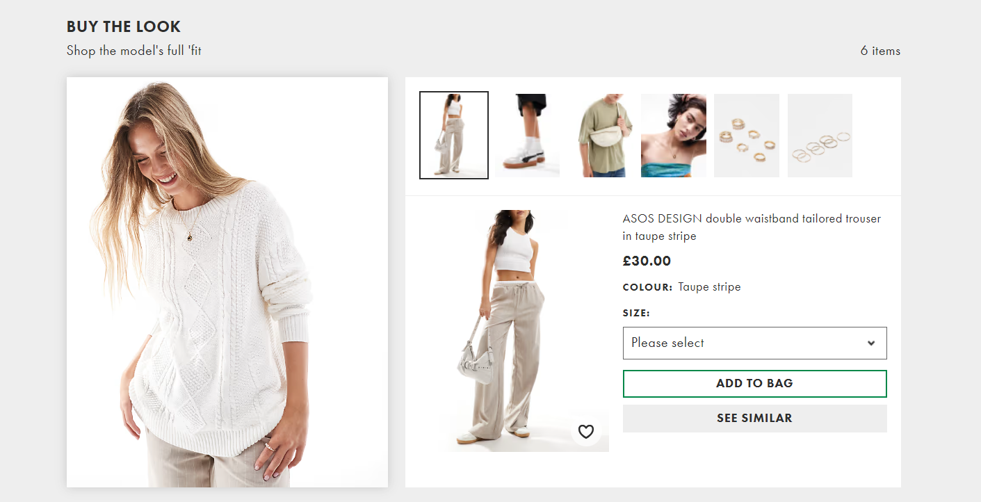 asos product suggestions