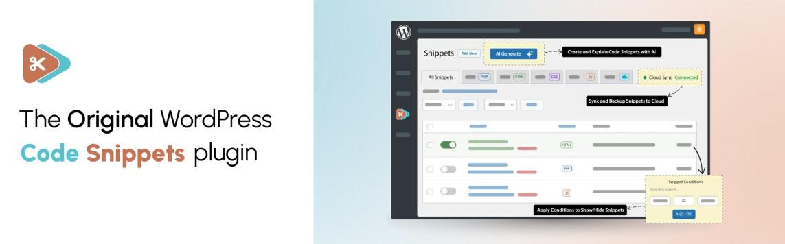 Best free wordpress plugins: code snippets