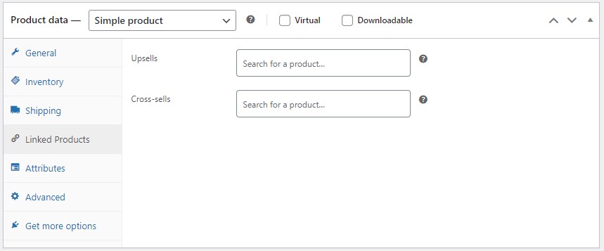product data section