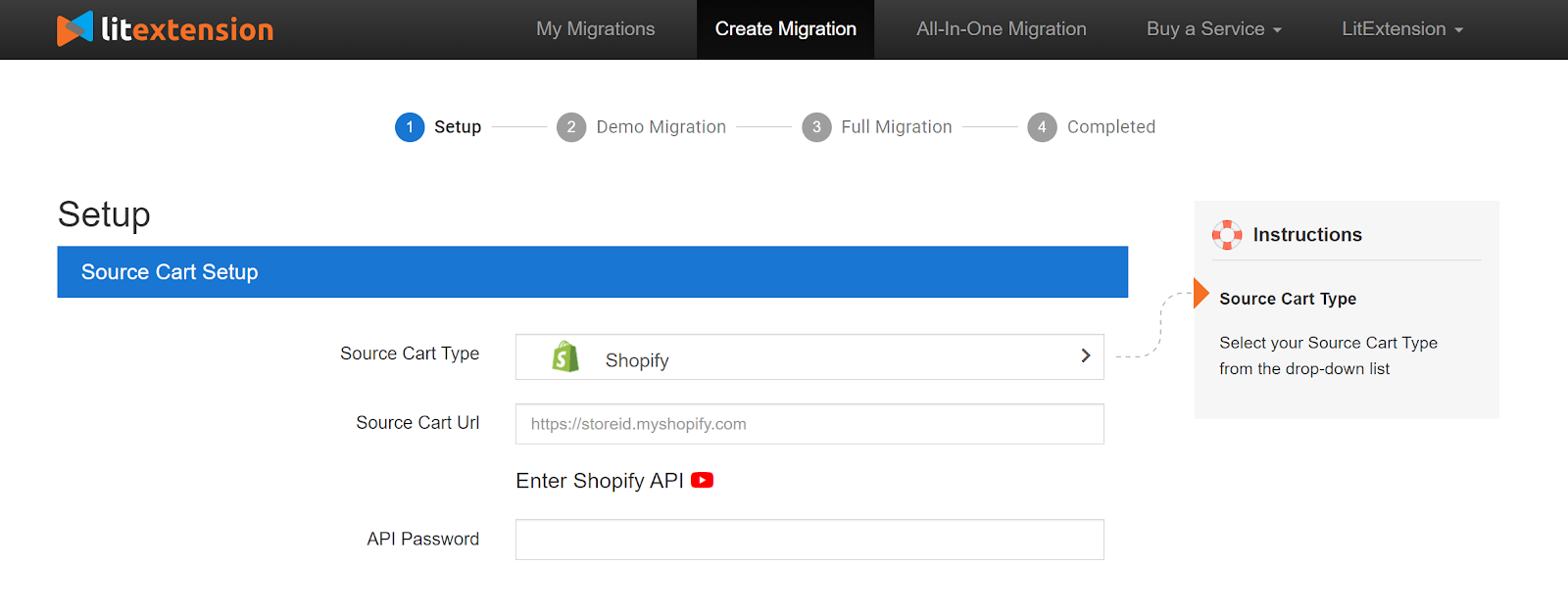 source cart setup