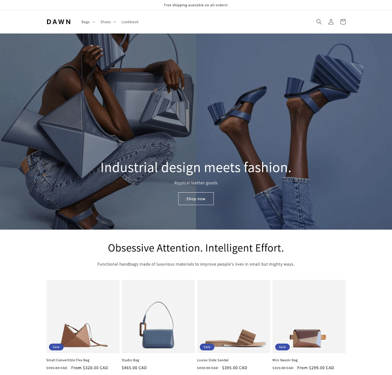 dawn theme on shopify
