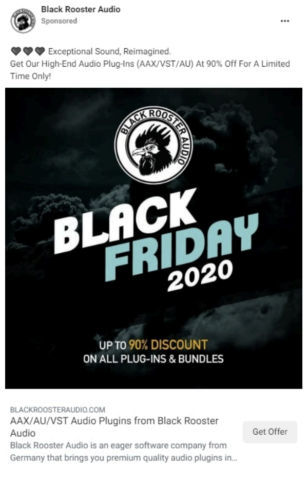 black rooster social media ad
