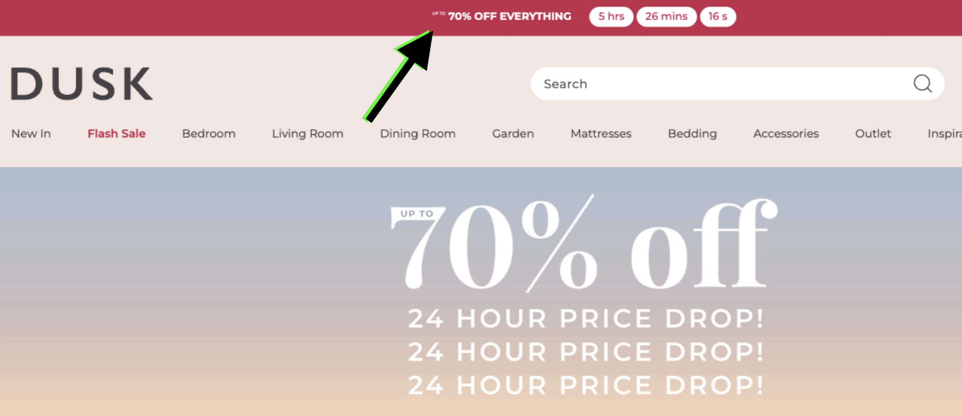 sticky bar example from dusk