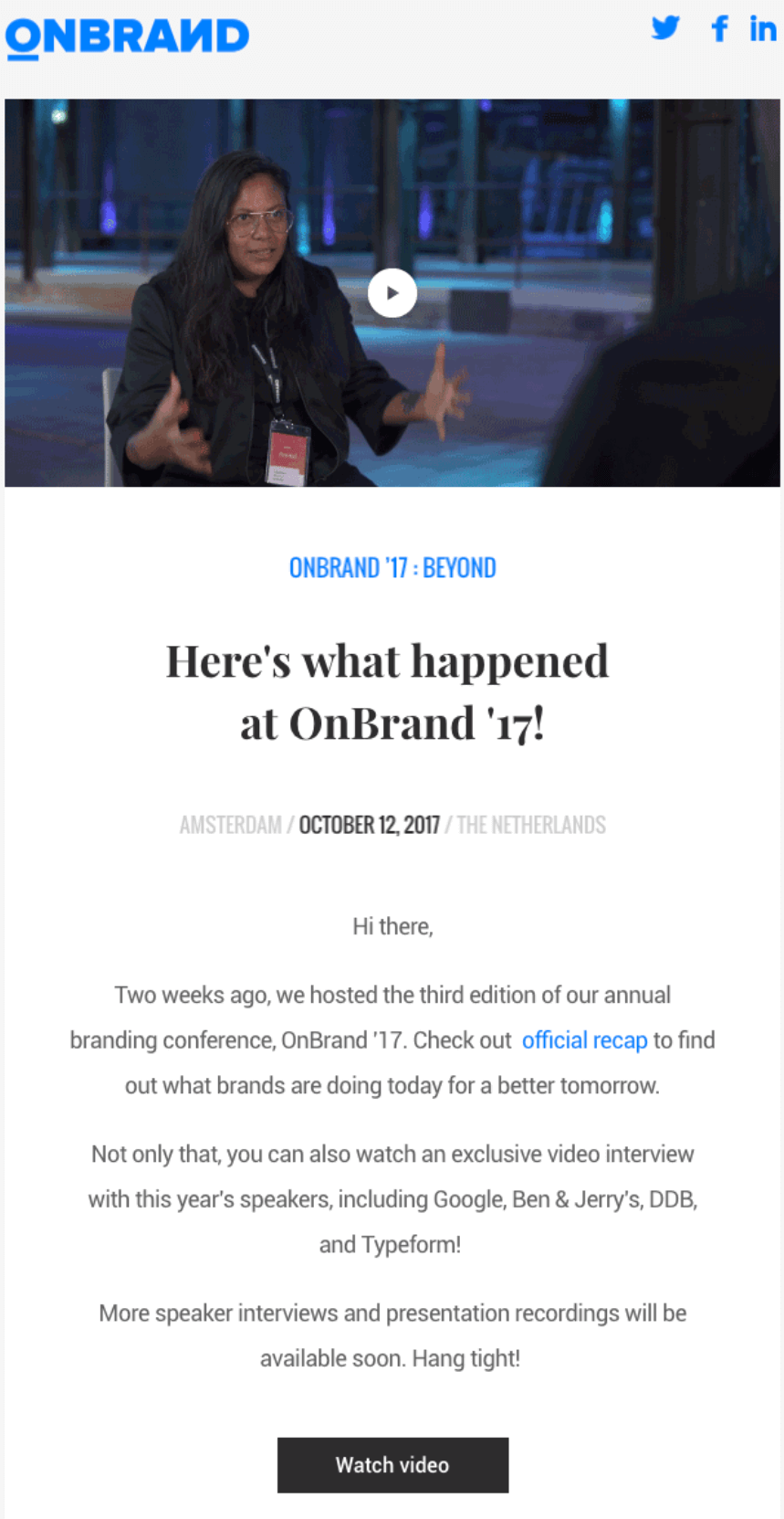 onbrand video newsletter