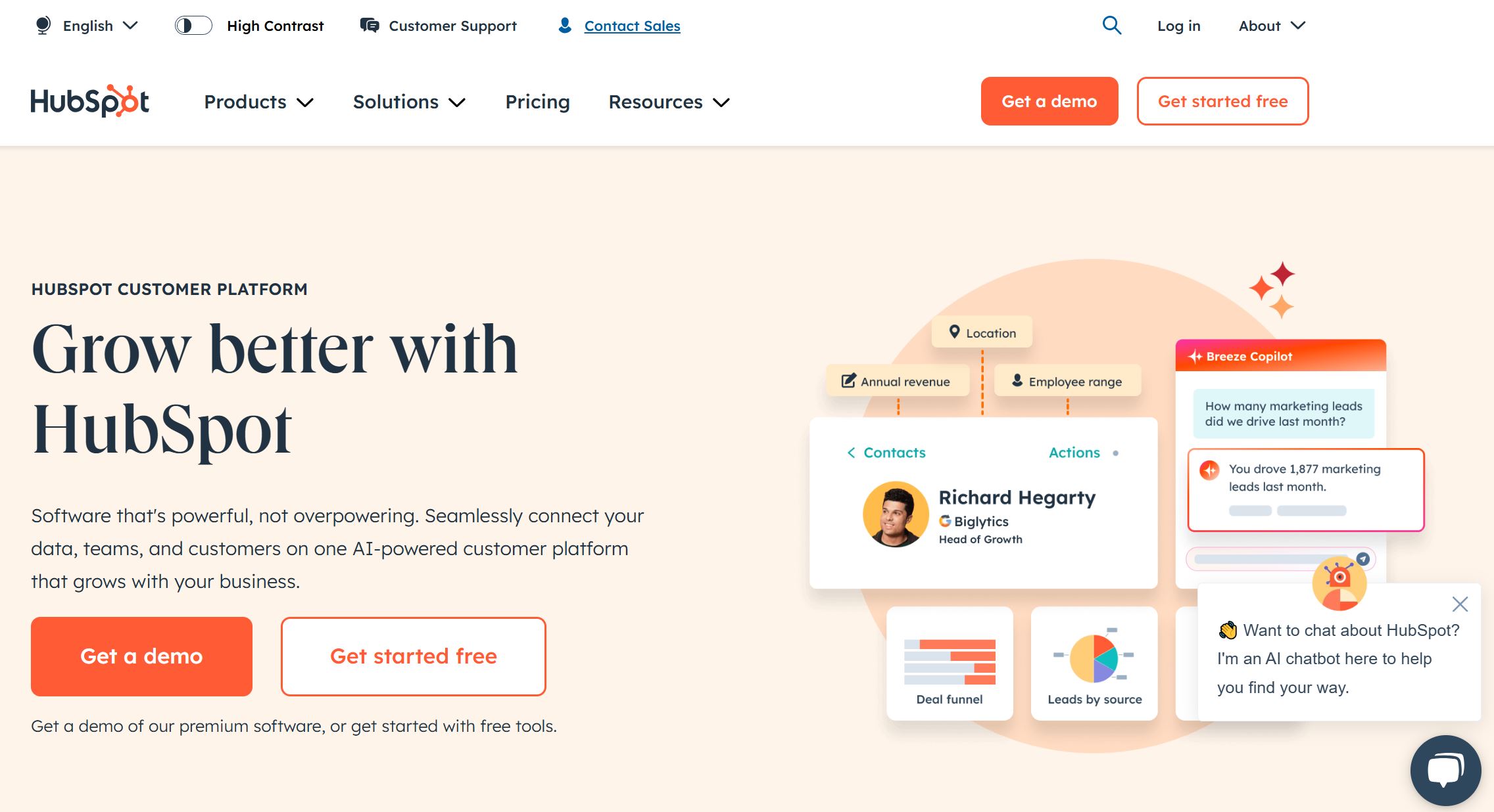 hubspot homepage