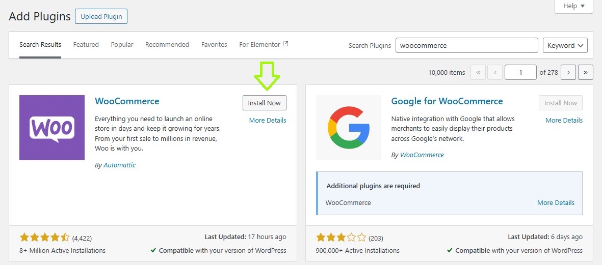 Sell digital products on WooCommerce: installing plugin