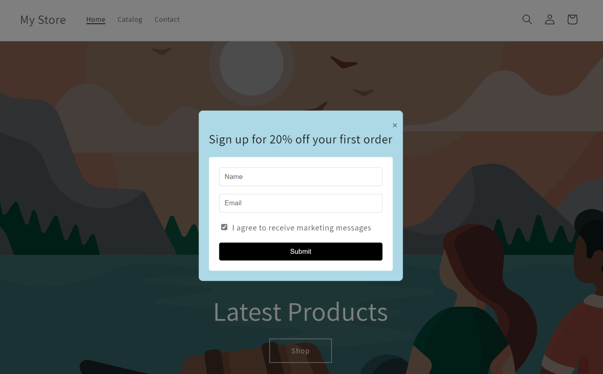 manually coded HTML popup