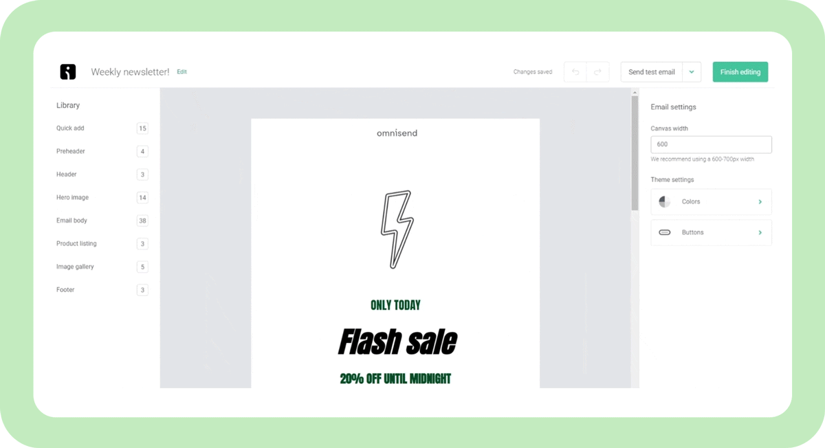 Omnisend email builder