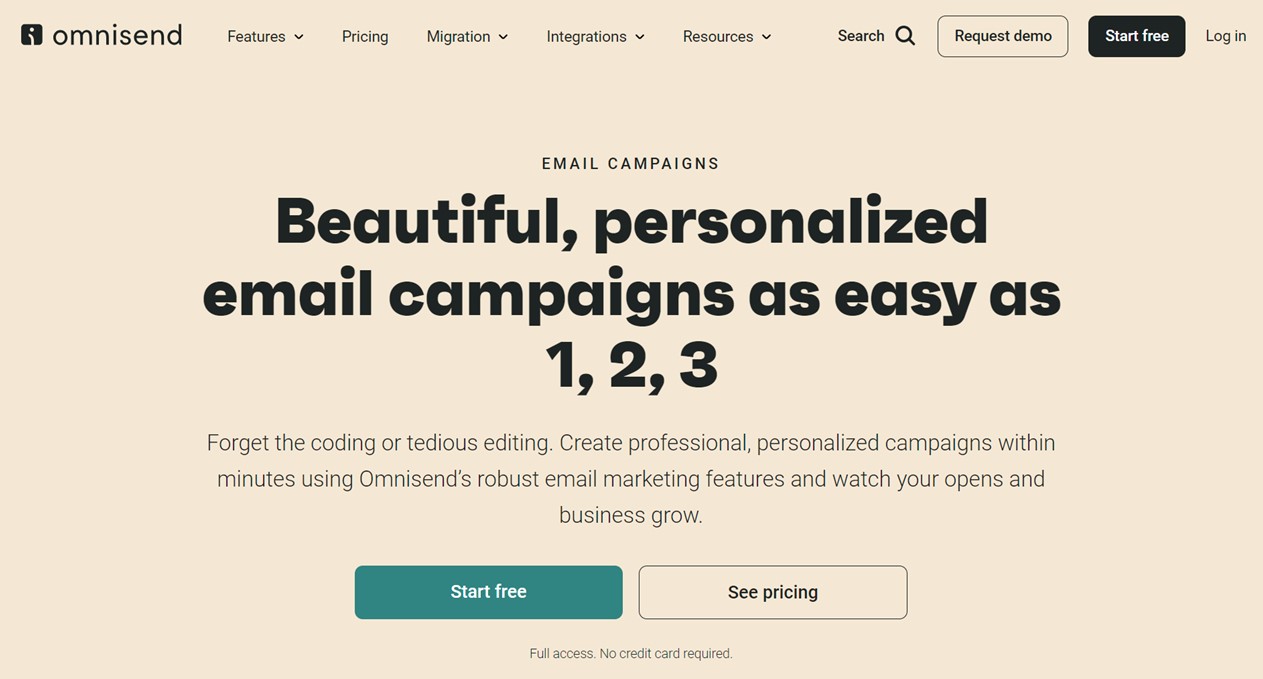 Omnisend email marketing