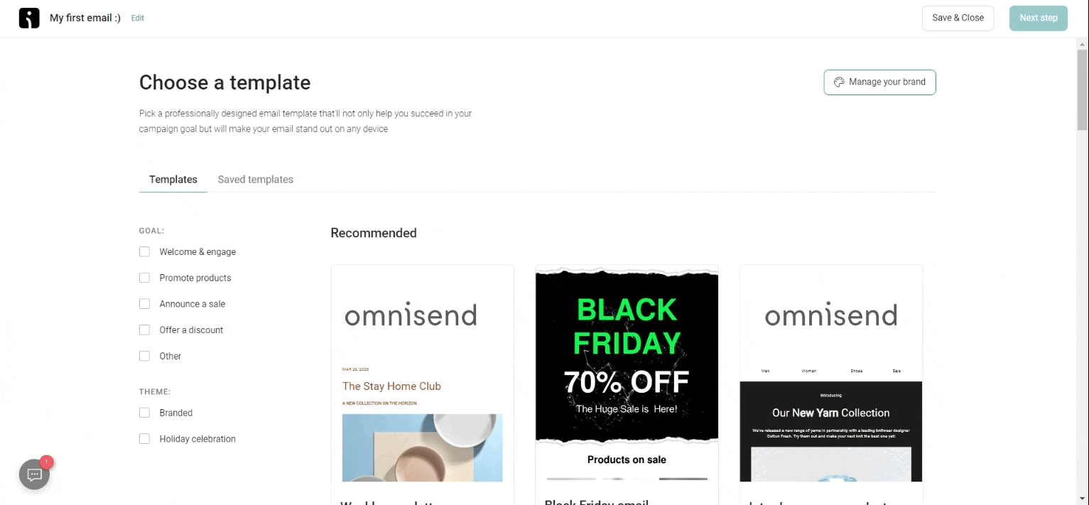 Omnisend templates