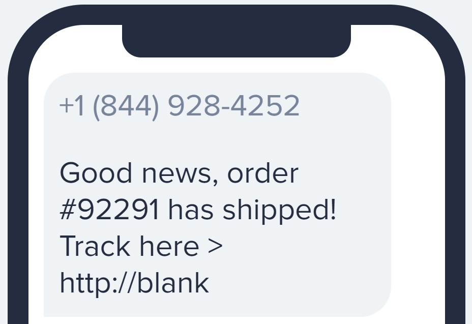shipping update sms