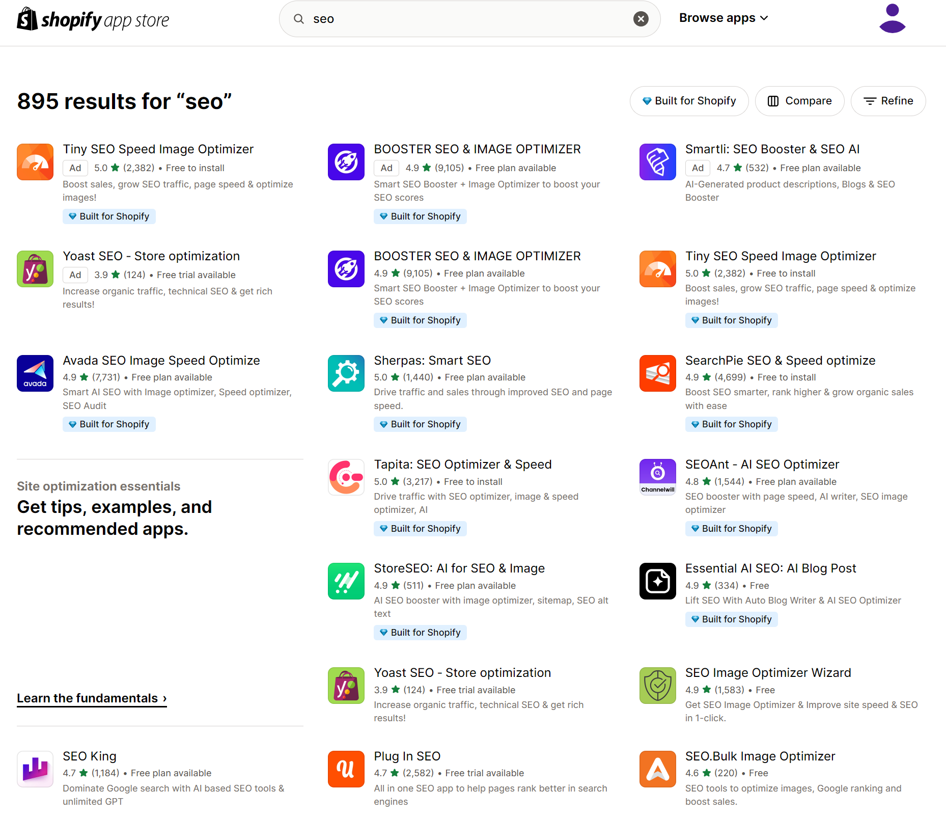 shopify seo