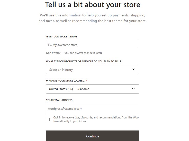 store setup