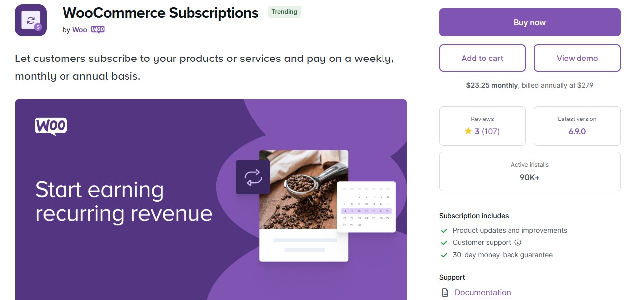 Sell digital products on WooCommerce: woocommerce subscriptions