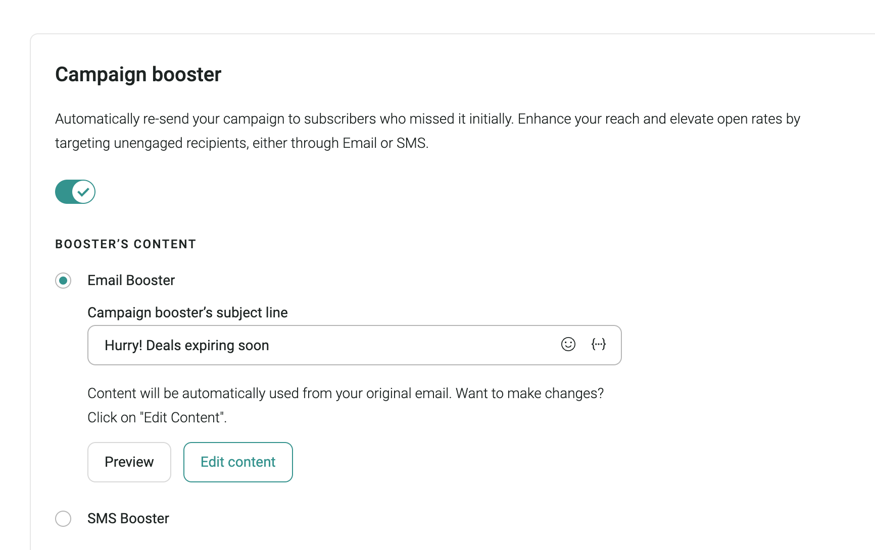 Omnisend campaign booster