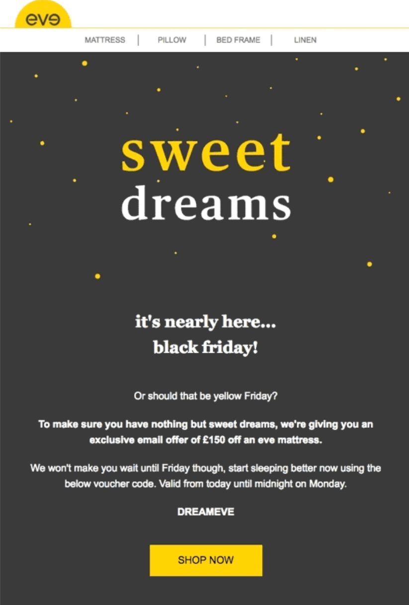 eve pre-sale email