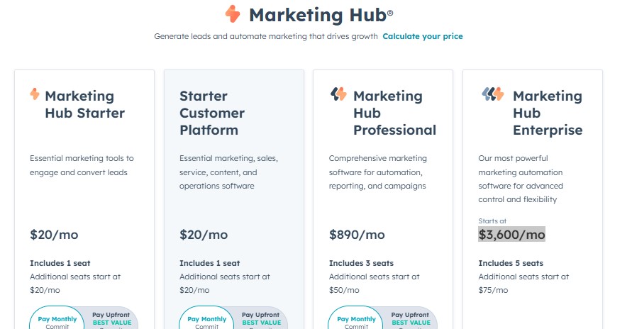 hubspot pricing
