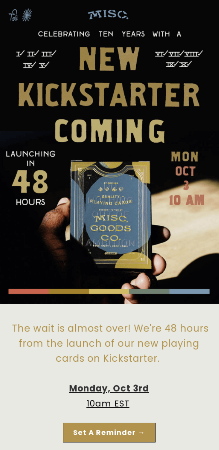 misc goods co pre-sale email