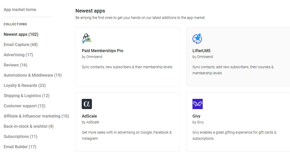 omnisend integrations