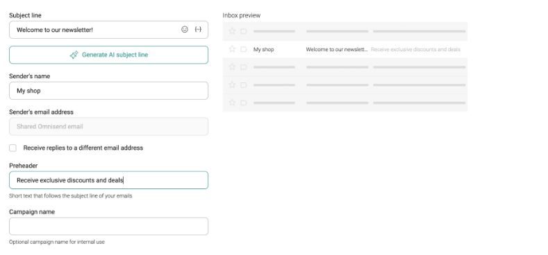 email settings